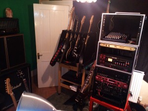 studio rack & guitars 